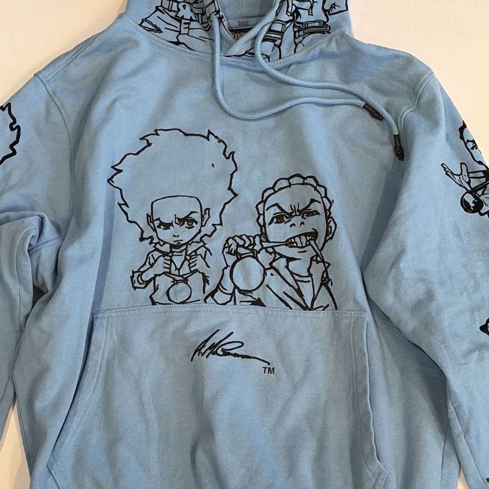 DEKRYPTIC  X  THE  BOONDOCKS   - GOLD  WINNERS OUTLINE BLUE HOODIE 2XL - Picture 4 of 16